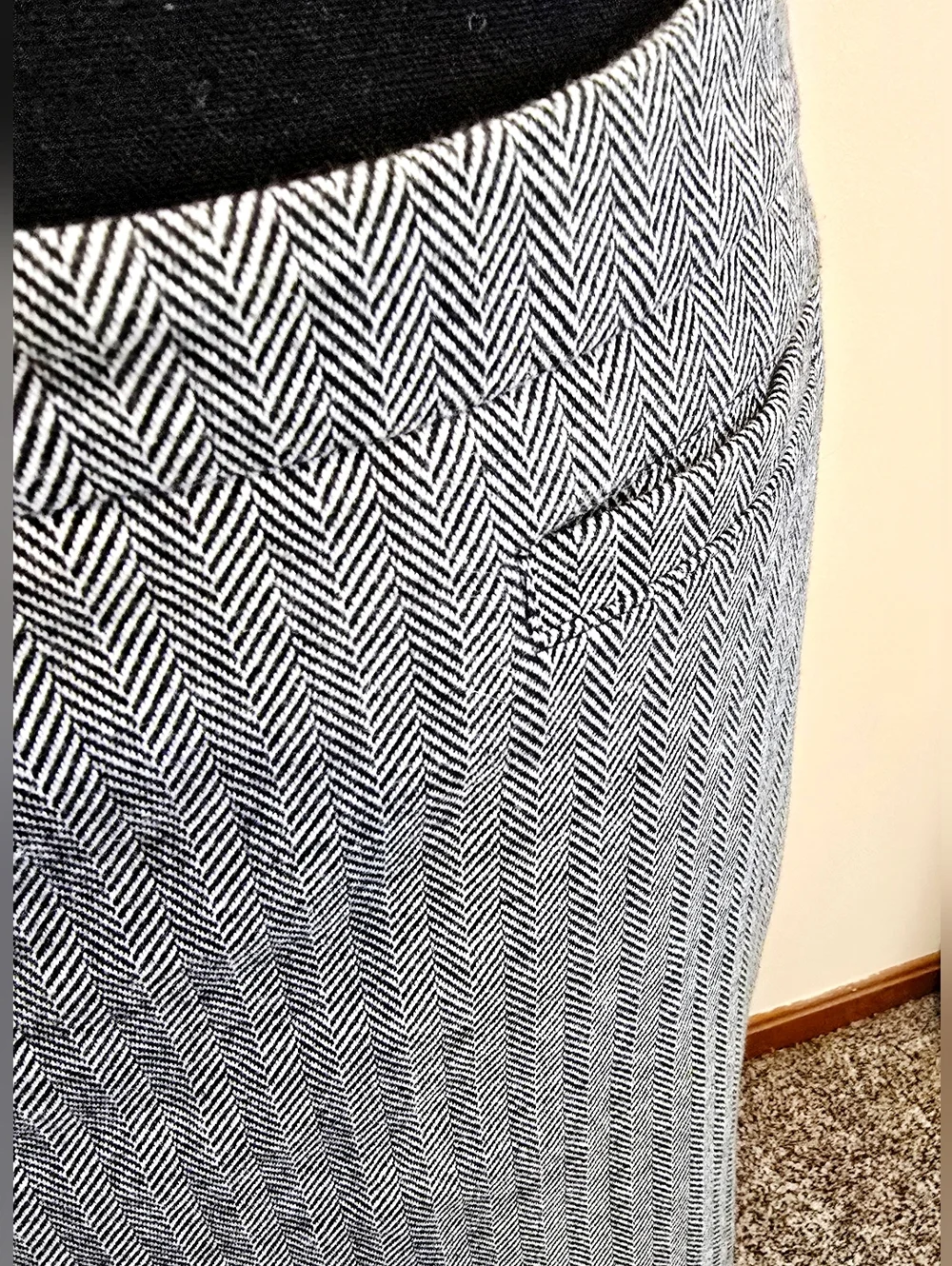 Talbots Herringbone Pencil Skirt Petite 6 Gray Work Office Career